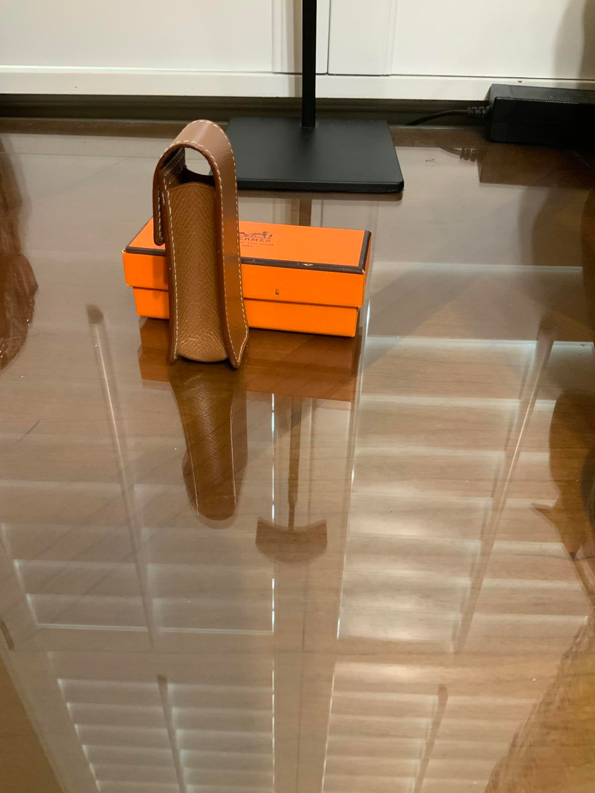 Hermes Couchevel Leather Lip Case/Gum Case