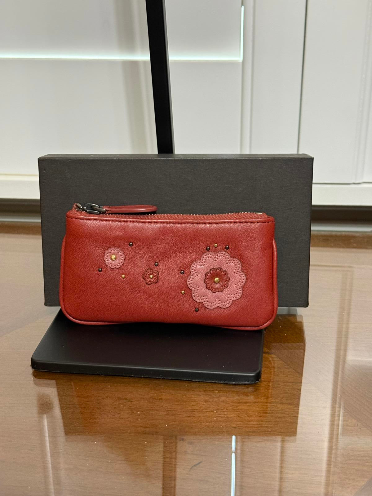 Bottega Veneta Leather Key Cles/Card Holder with Flowers