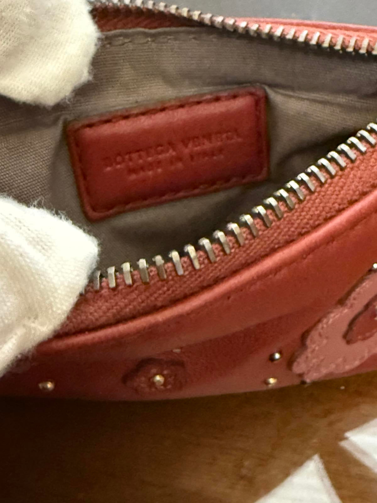 Bottega Veneta Leather Key Cles/Card Holder with Flowers