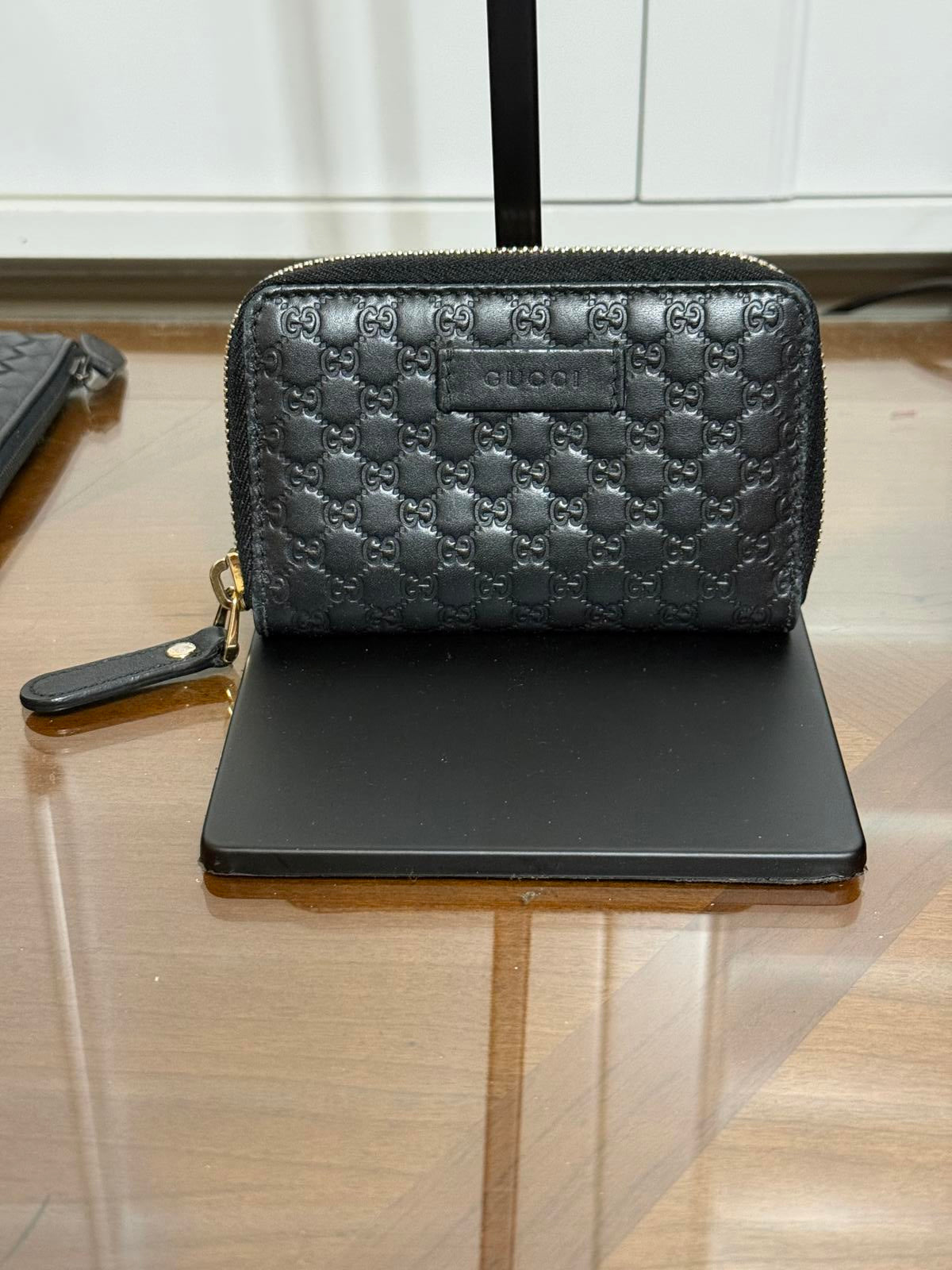 GUCCI Micro GG Logo Leather Coin Purse Wallet