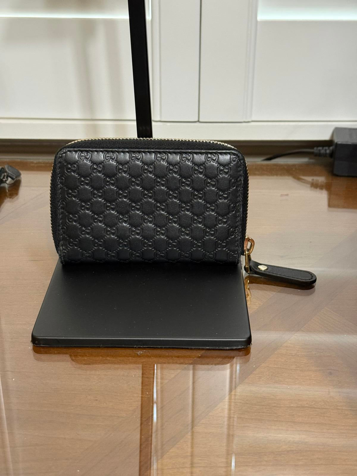 GUCCI Micro GG Logo Leather Coin Purse Wallet