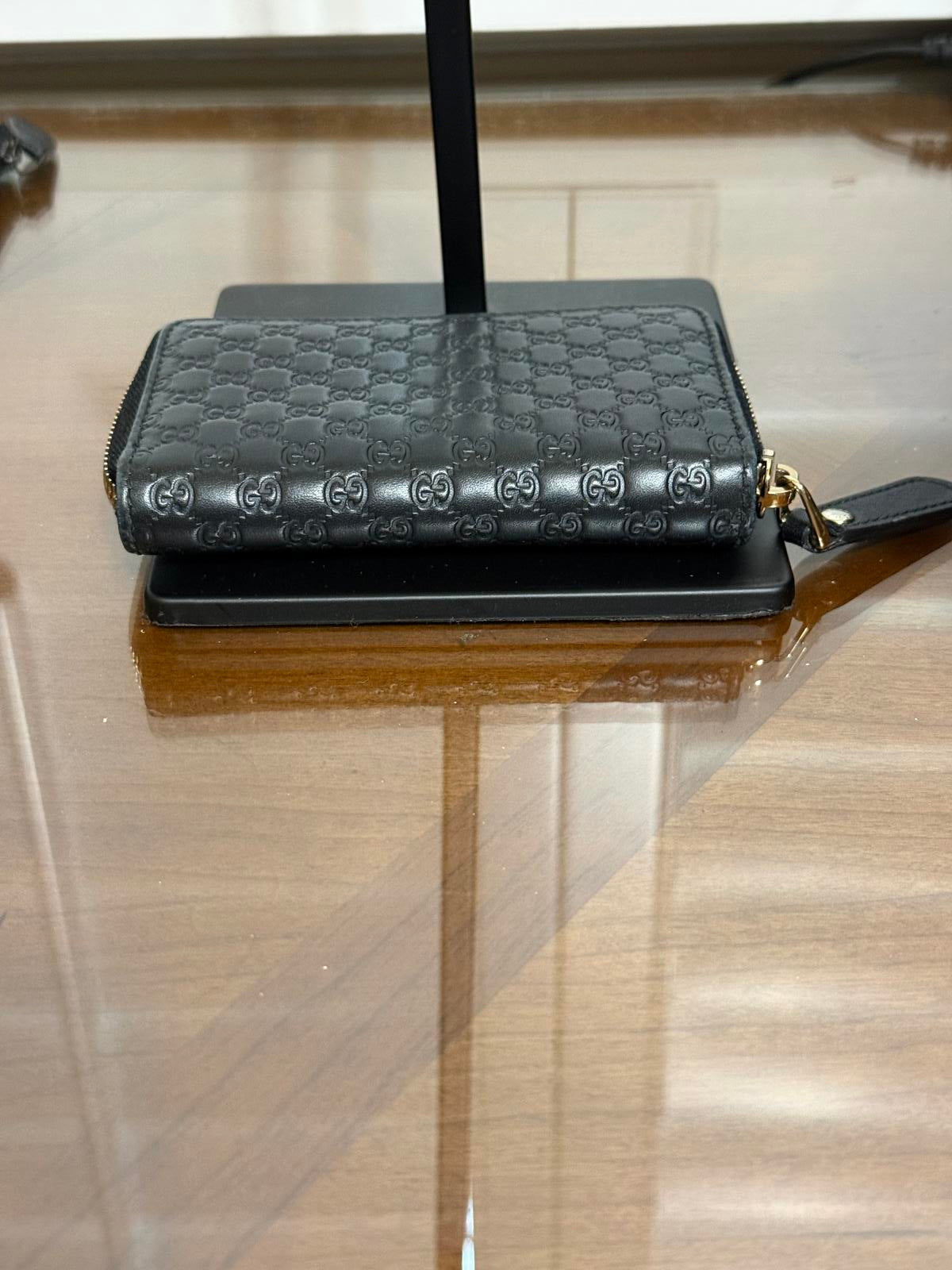 GUCCI Micro GG Logo Leather Coin Purse Wallet