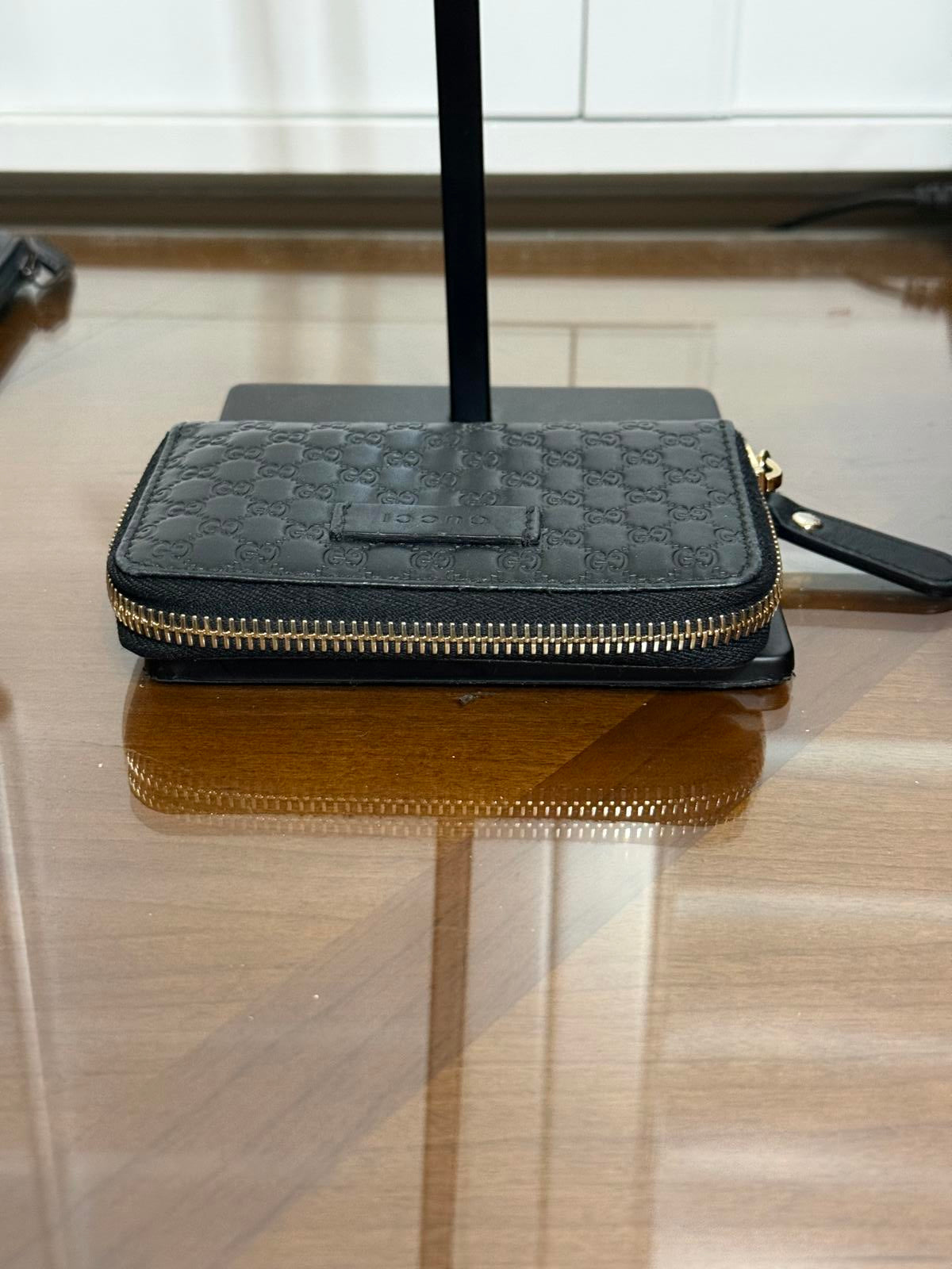 GUCCI Micro GG Logo Leather Coin Purse Wallet