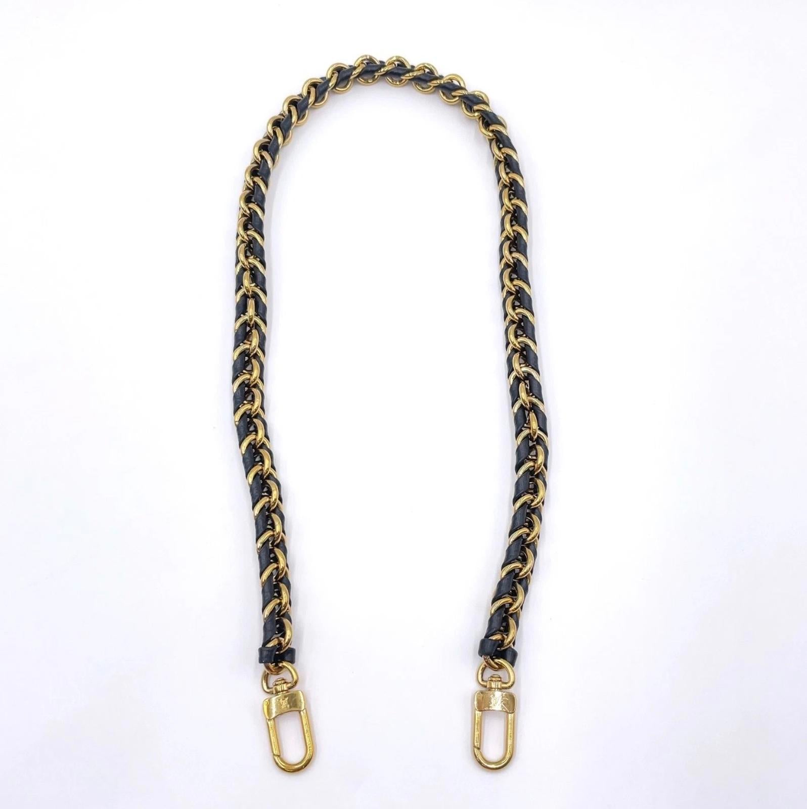 Louis Vuitton GD Chain Shoulder Strap Leather Black