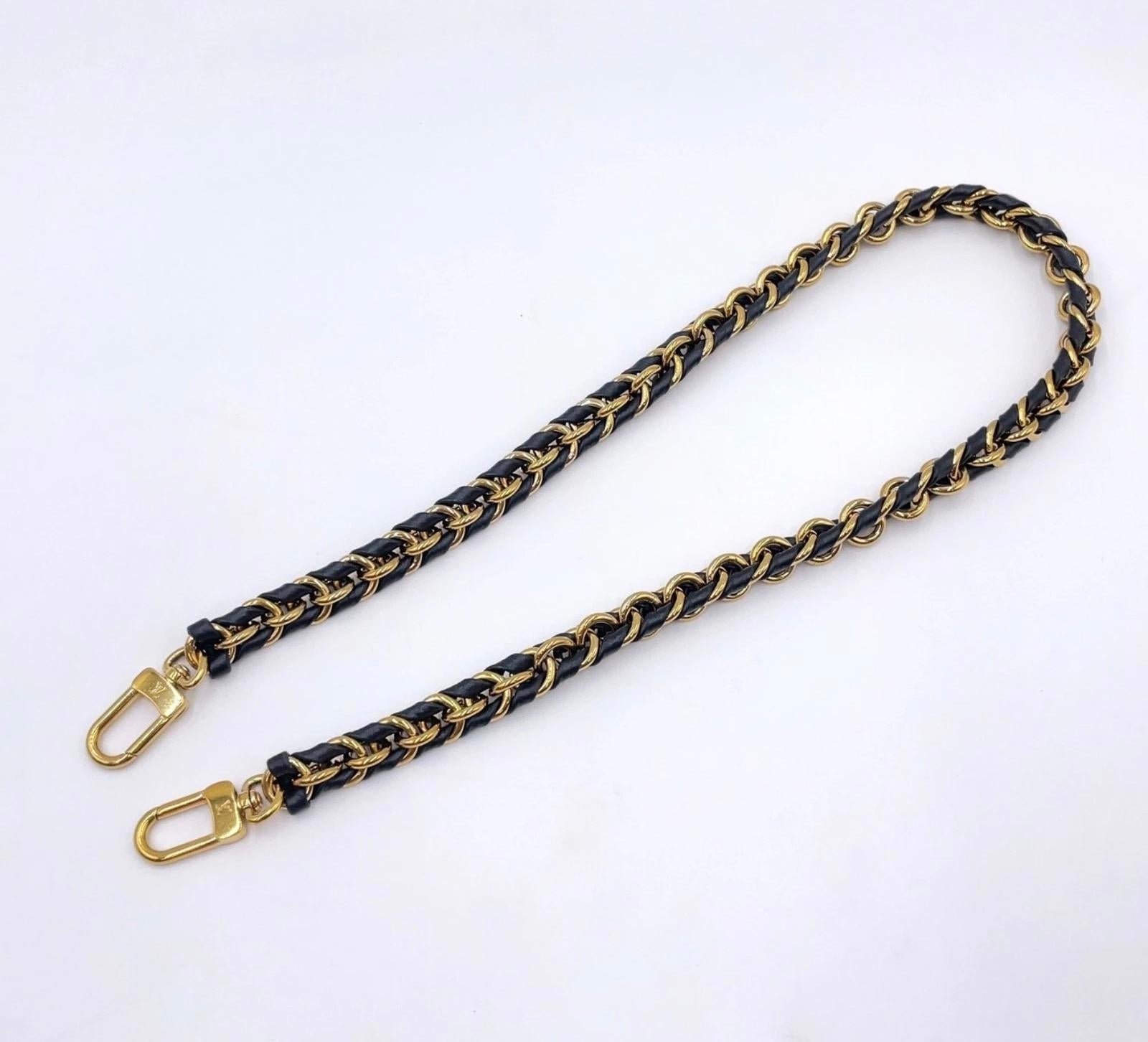 Louis Vuitton GD Chain Shoulder Strap Leather Black