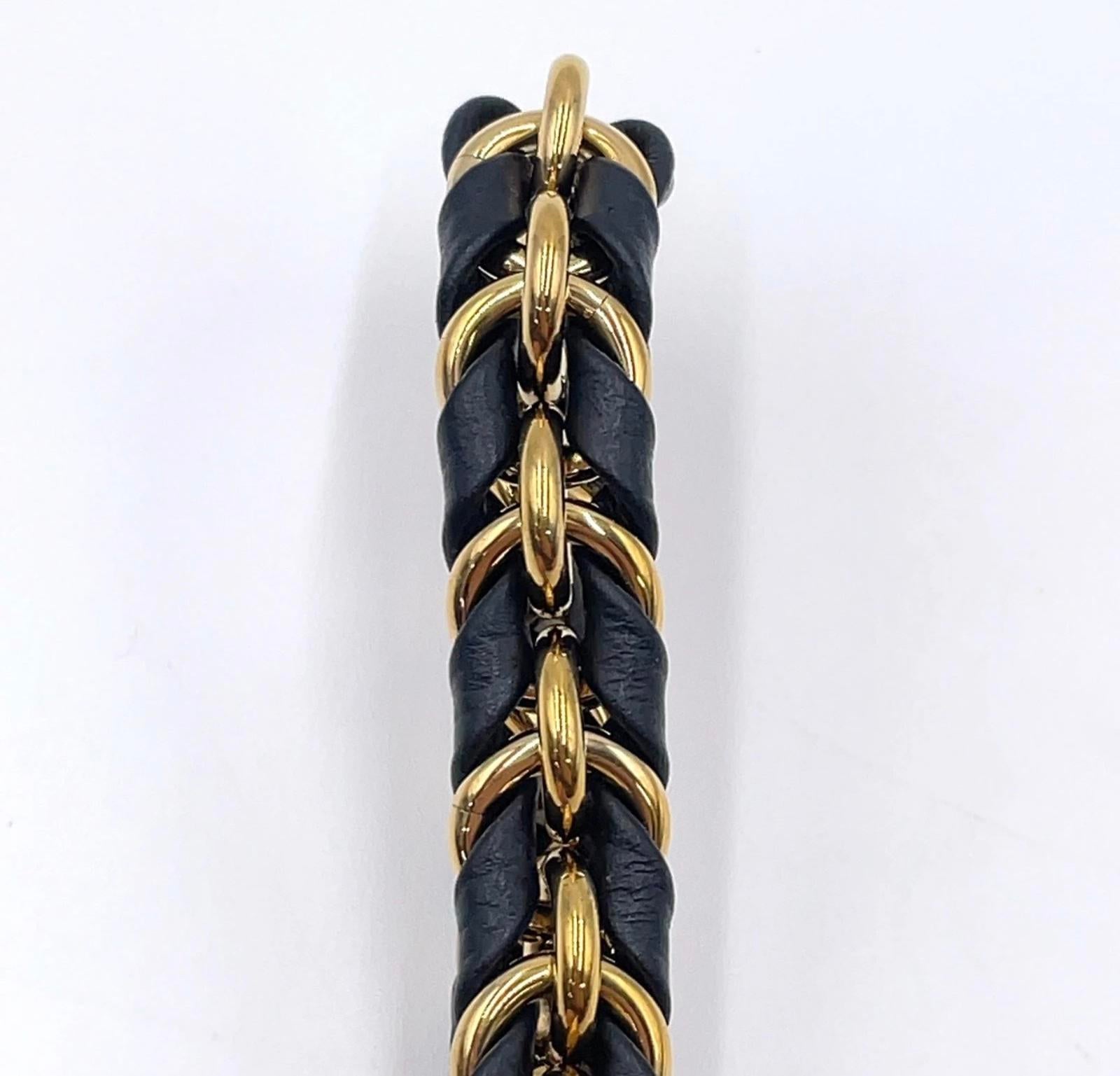 Louis Vuitton GD Chain Shoulder Strap Leather Black