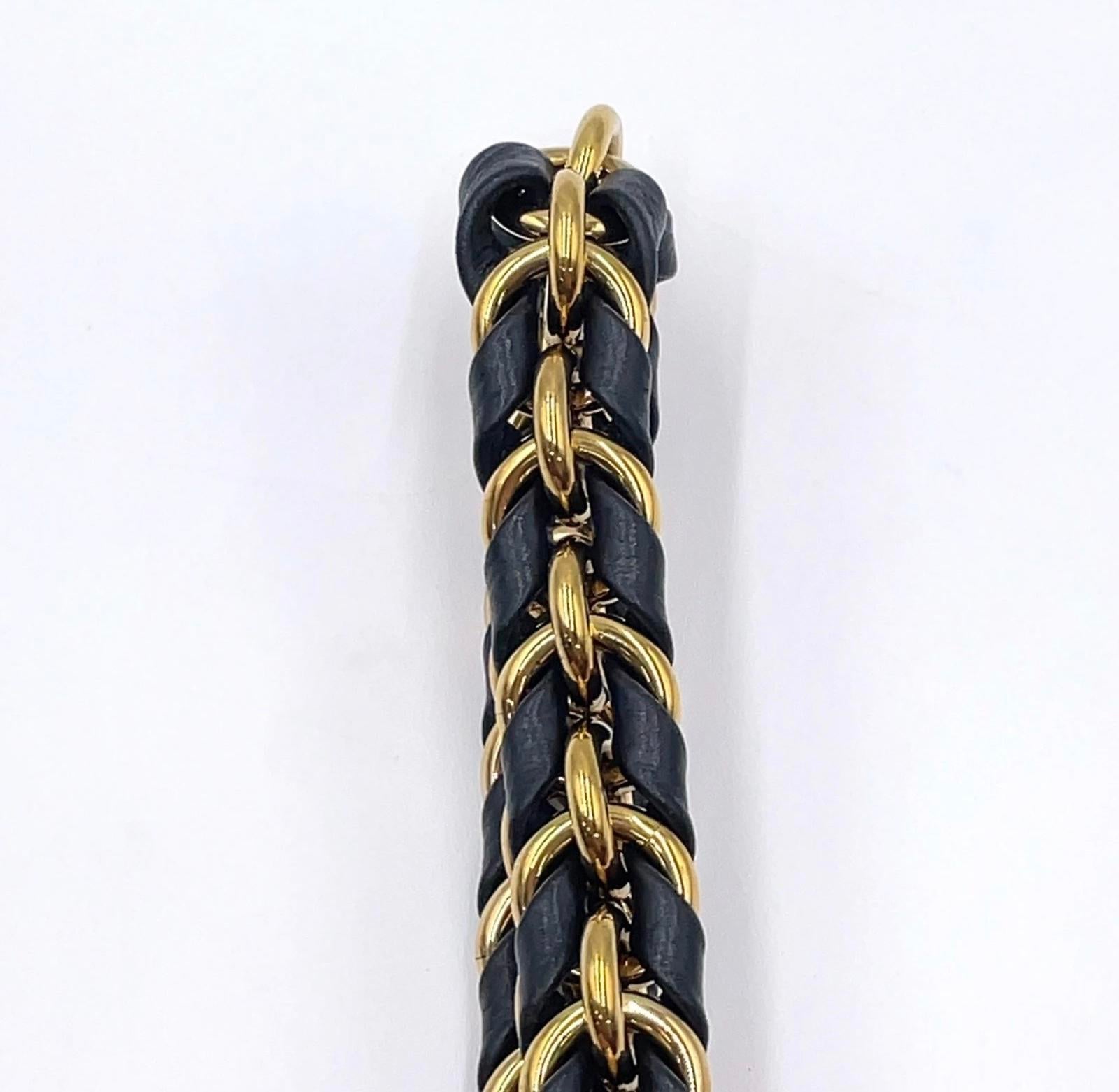 Louis Vuitton GD Chain Shoulder Strap Leather Black