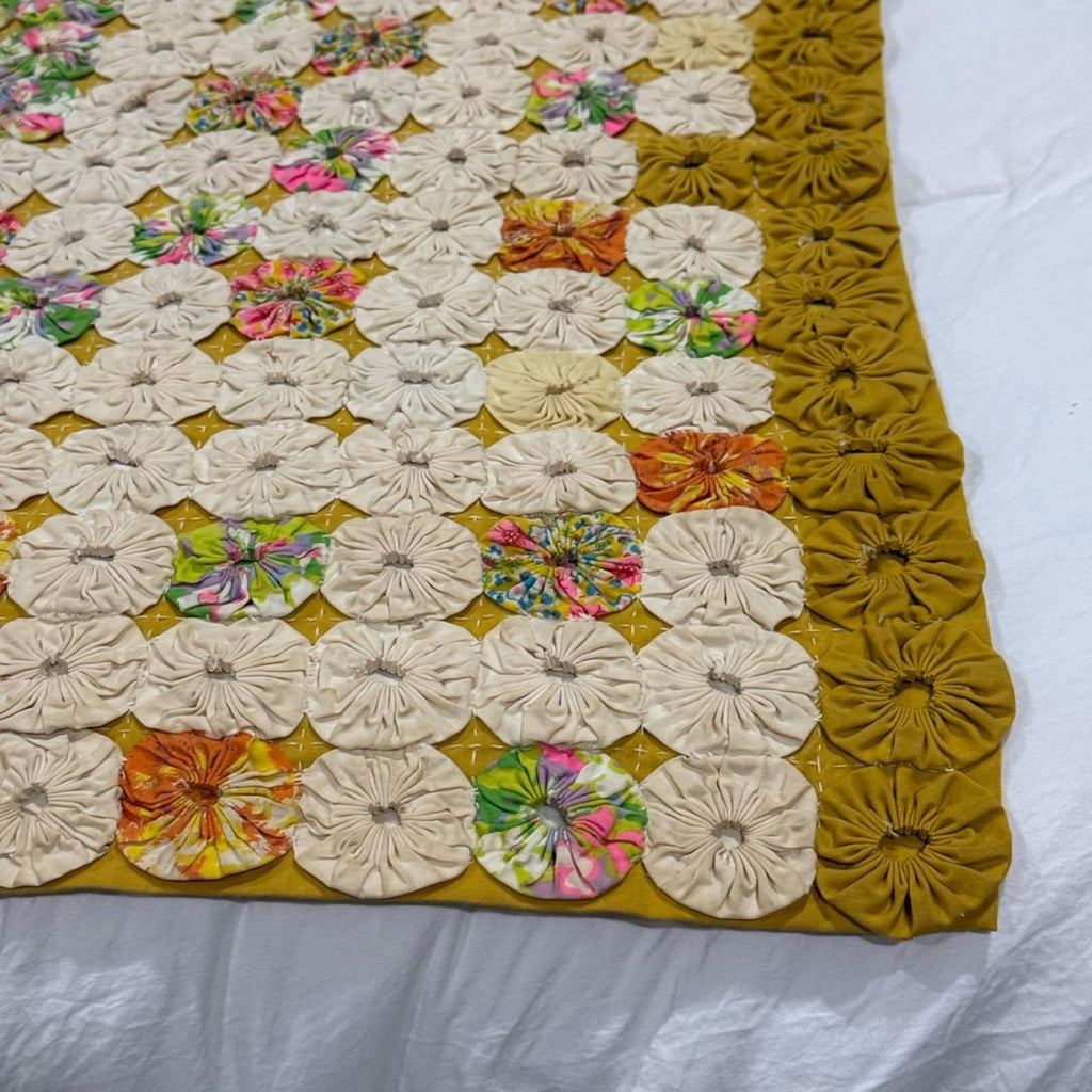 Handmade YoYo Quilt - Multicolor 70x68