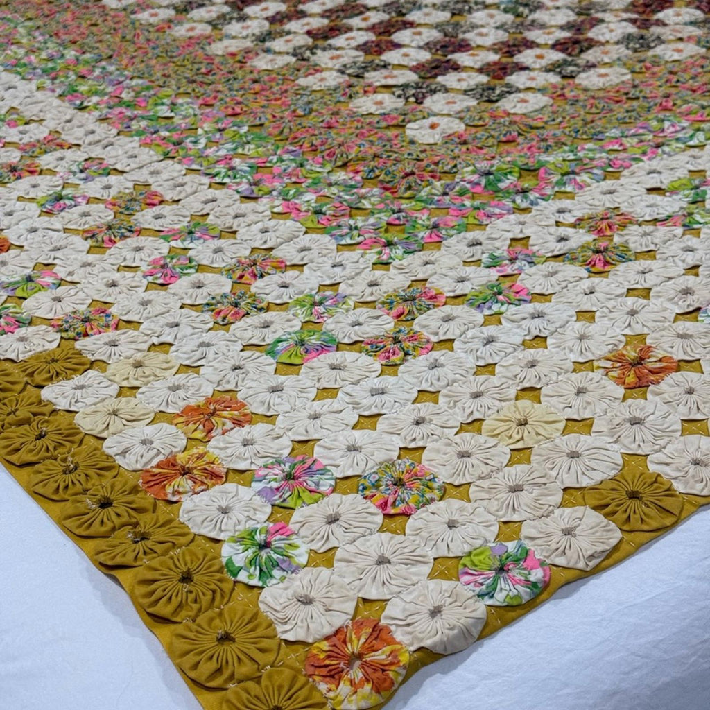 Handmade YoYo Quilt - Multicolor 70x68