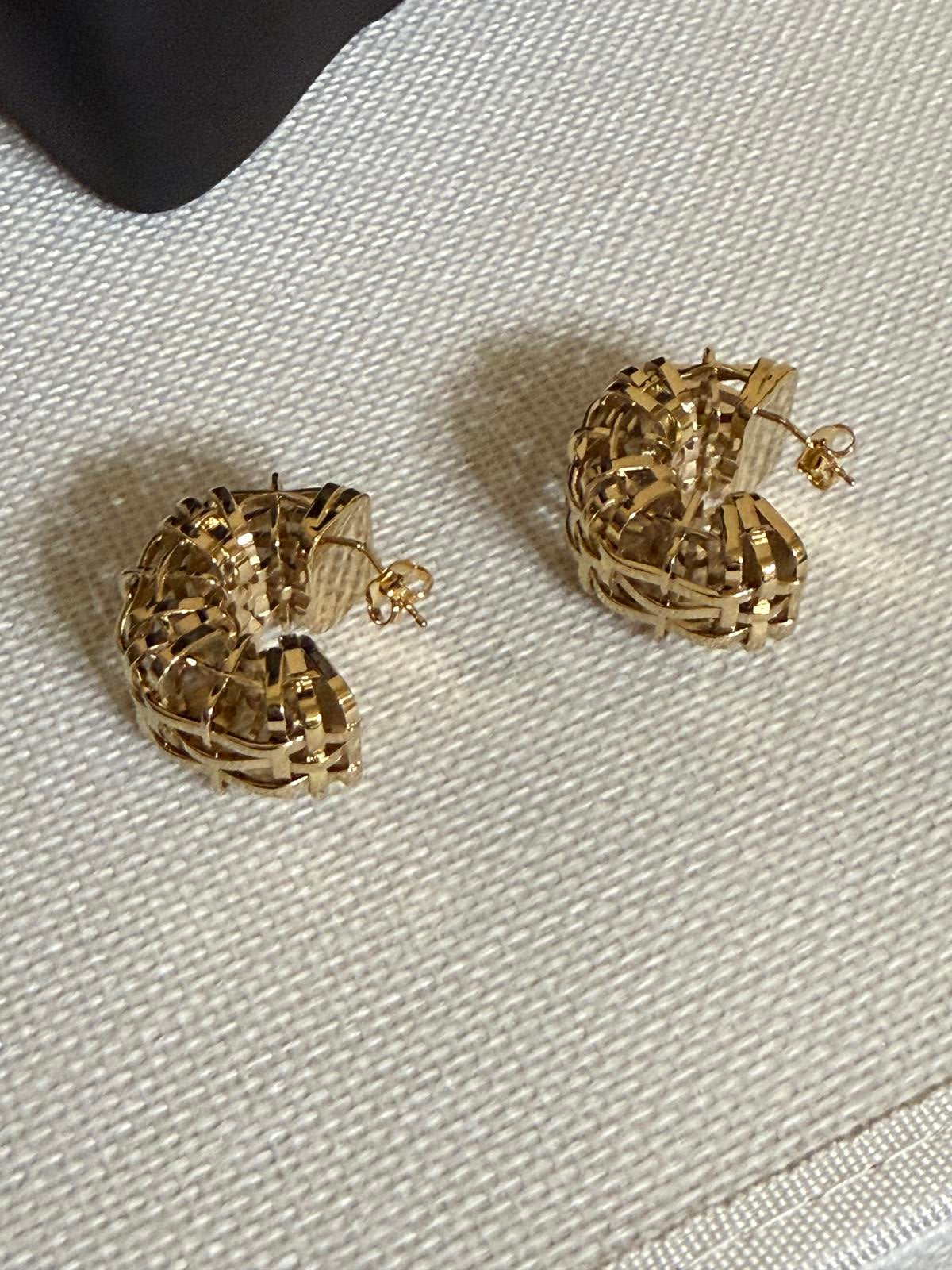 Burberry EKD Hoop Earrings Gold Plated