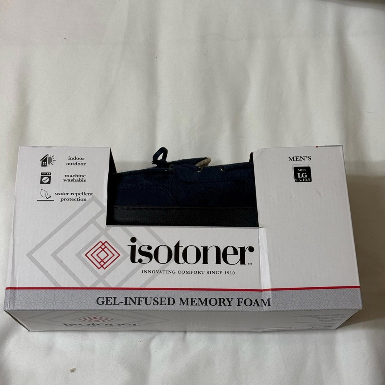 Isotoner Men's Navy Suede Slippers LG 9.5-10.5