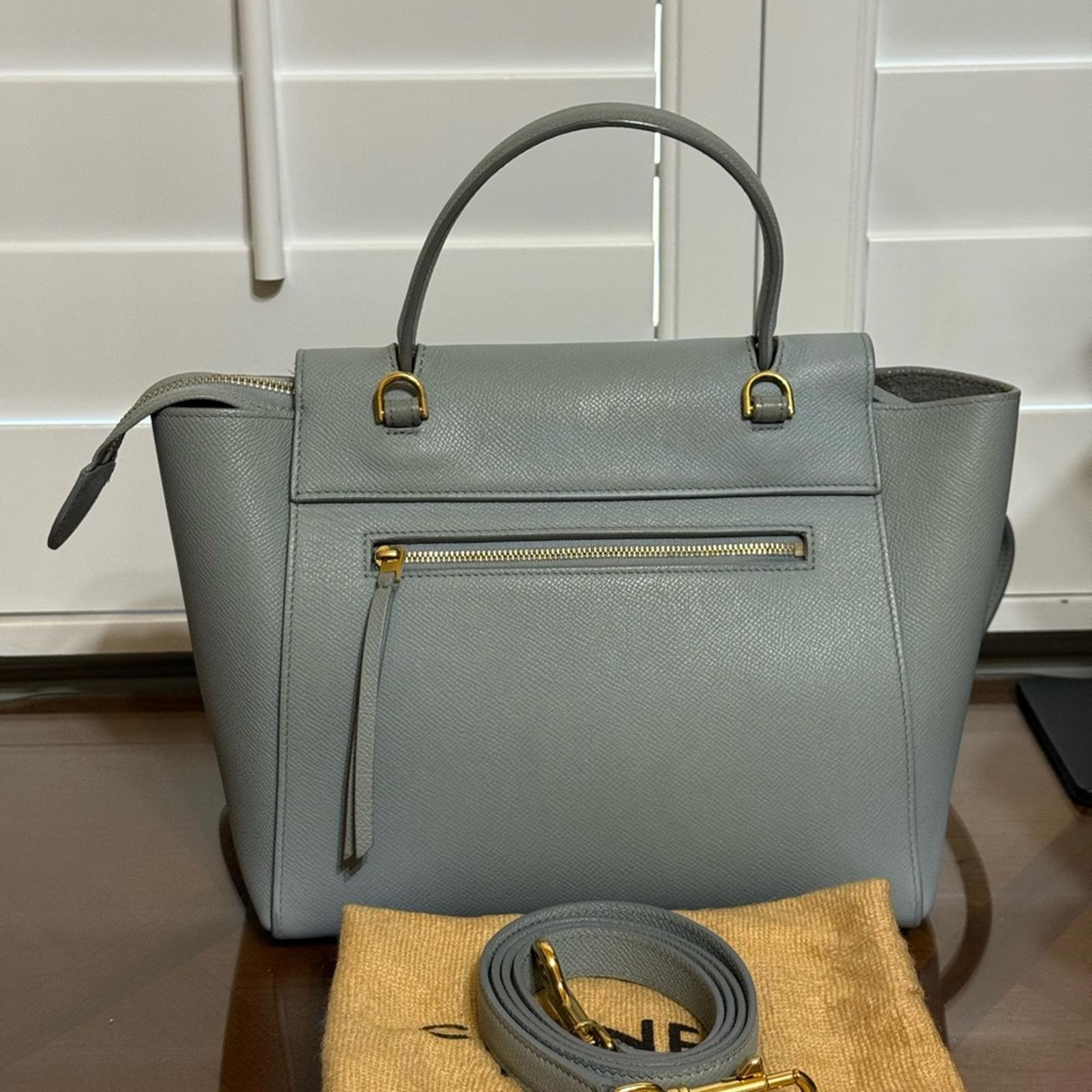 Celine Gray Leather Micro Belt Bag
