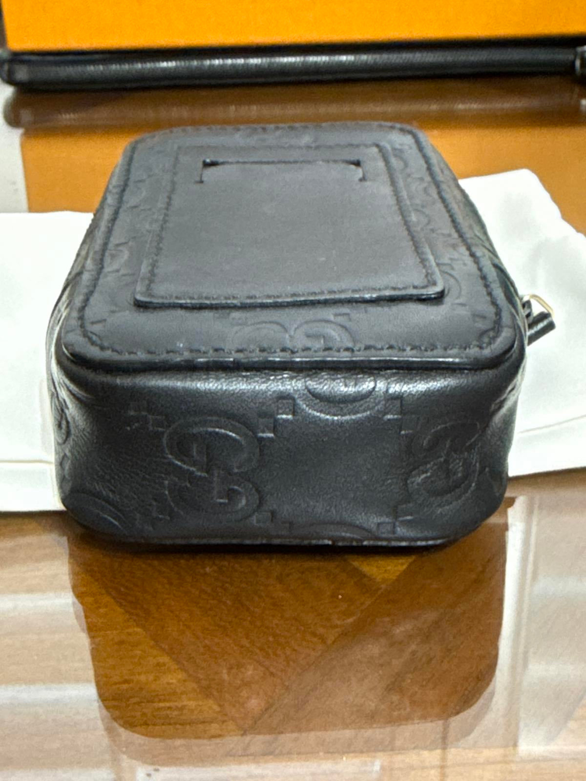 Gucci GG Black Leather Accessory Case