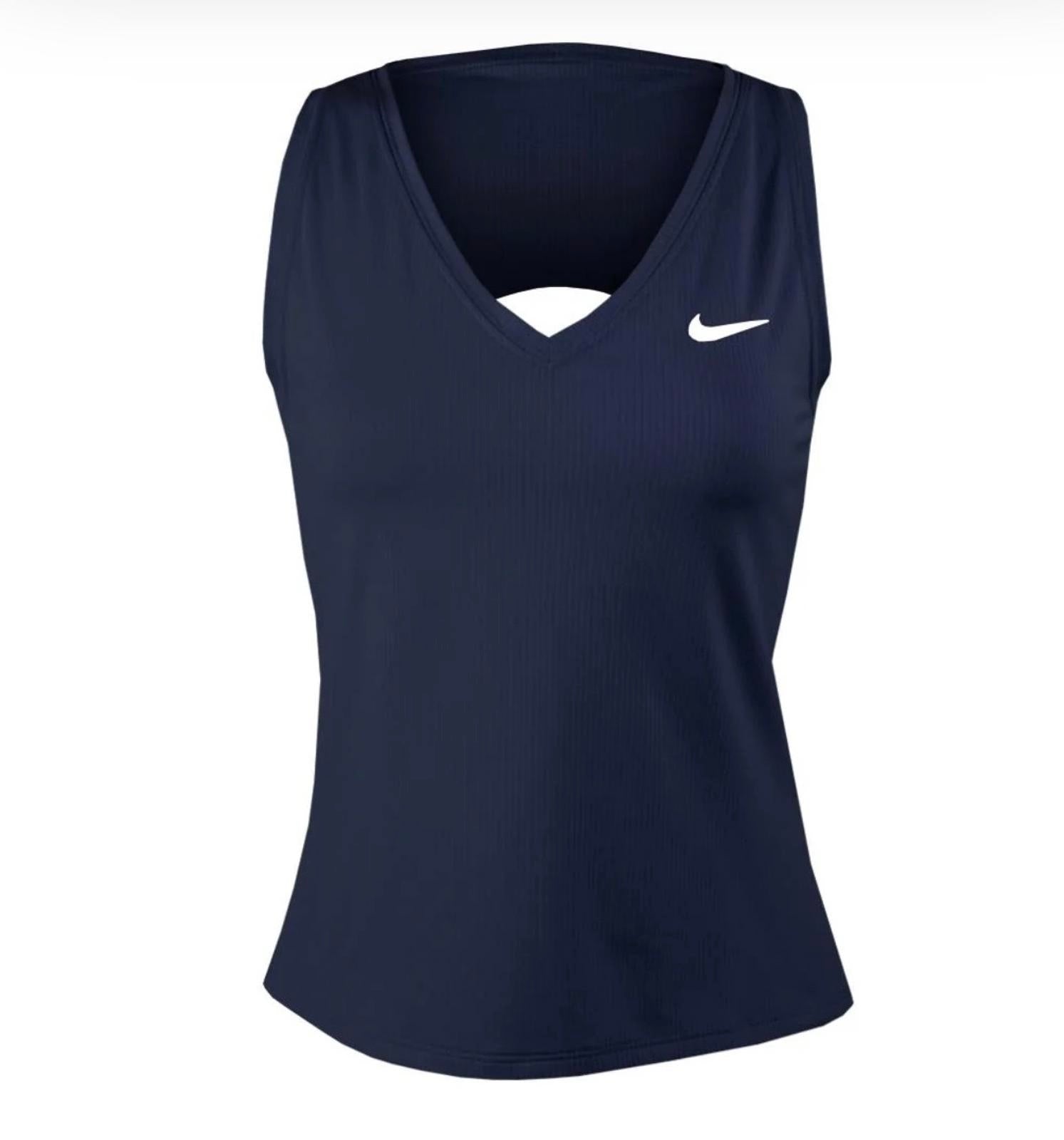 Nike Women's Victory Tennis Tank in obsidian color