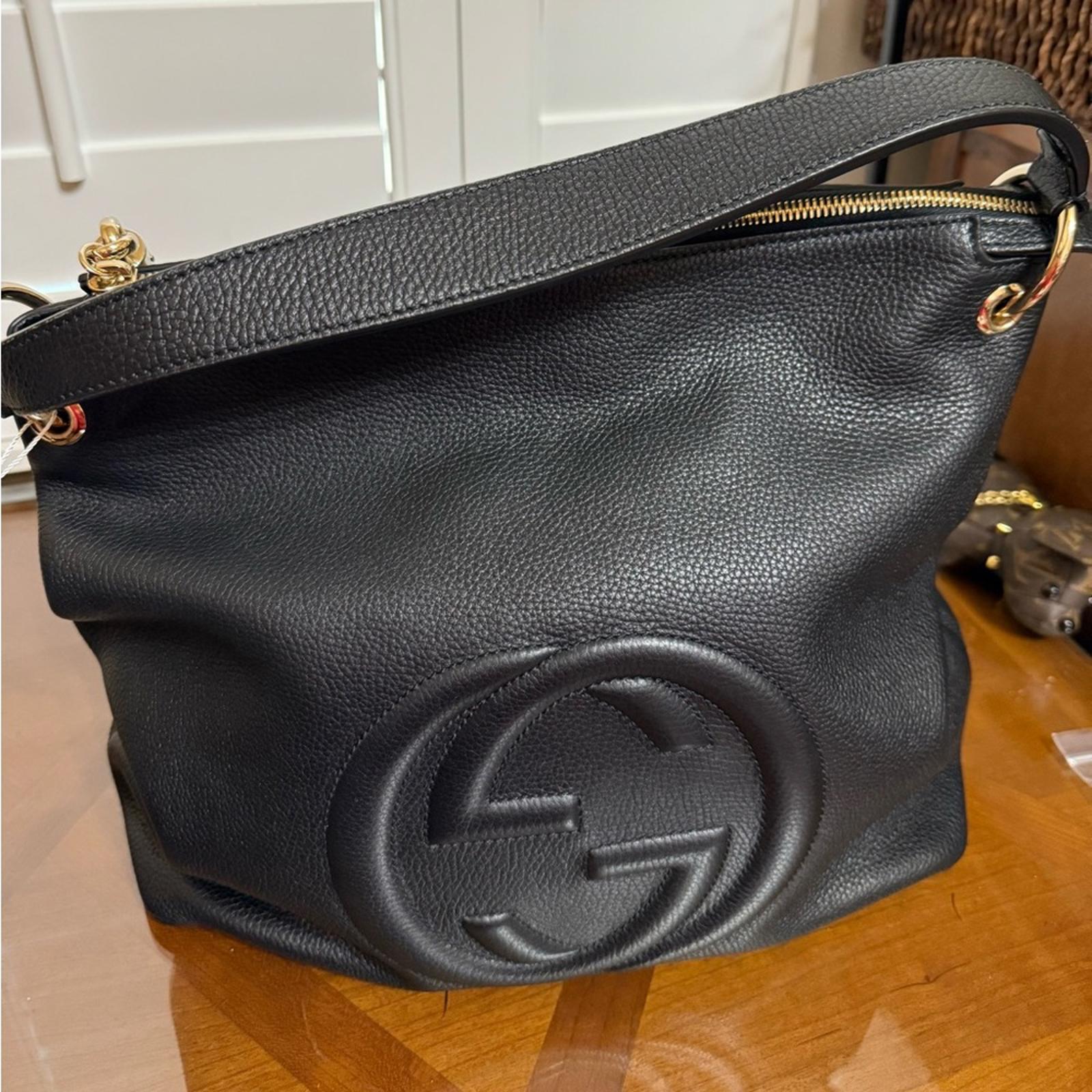 Gucci Black Soho 2 Way Leather Hobo Bag with Tassel