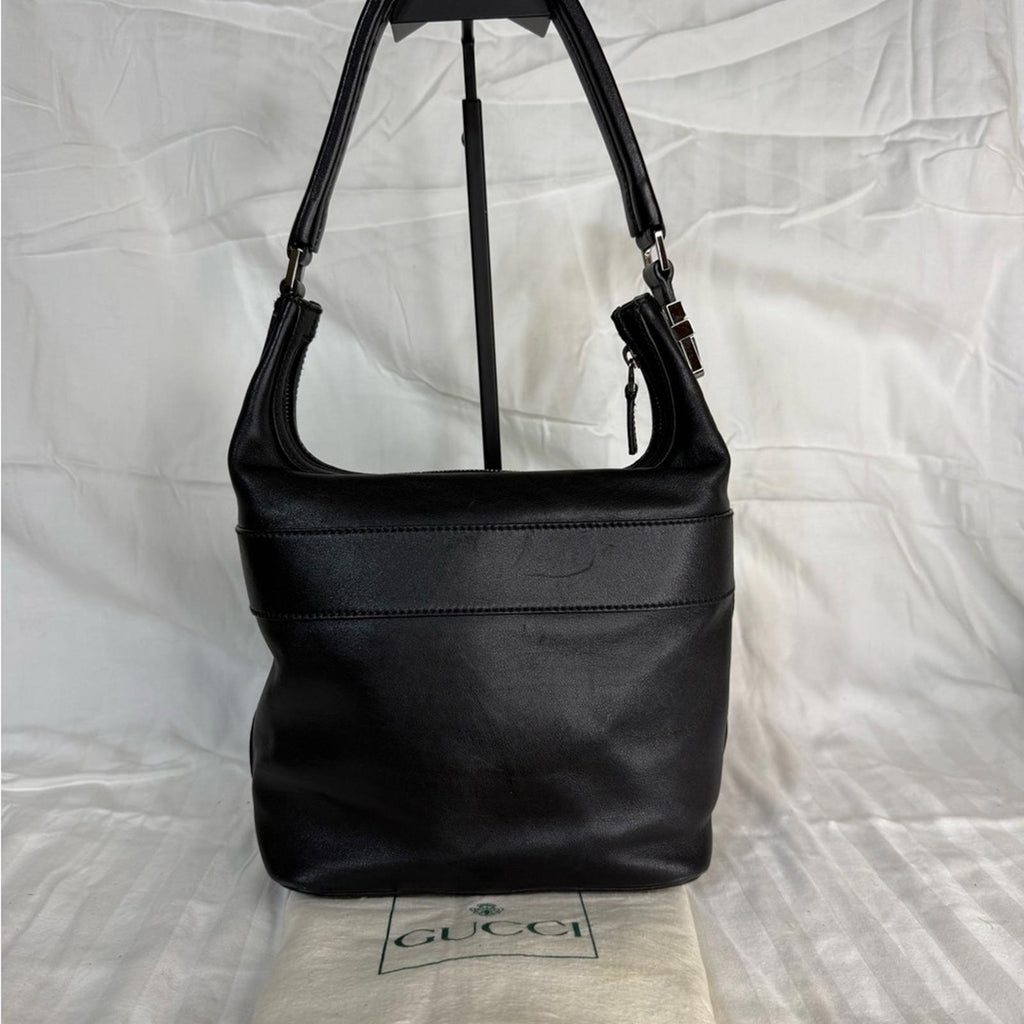 Gucci Black Leather Messenger Bag