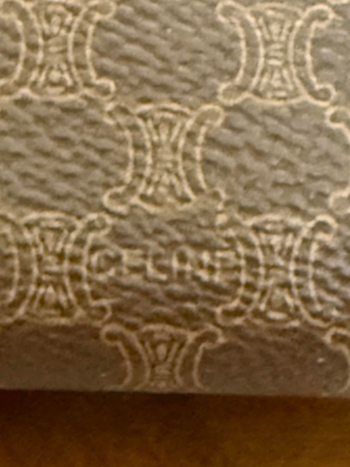 Celine Triomphe vintage leather trimmed clutch bag