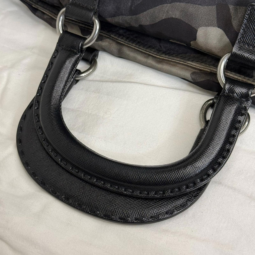 Prada Black and Gray Camouflage 3 Way Bag