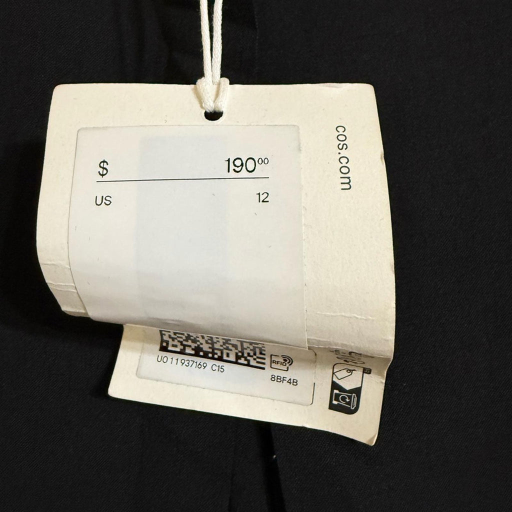 New COS Black Overlay Wide-Leg Trousers 12