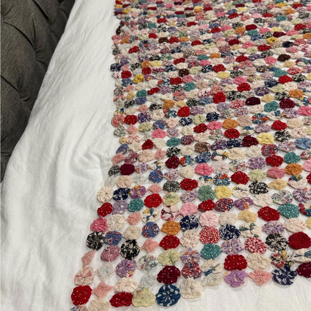 Handmade YoYo Quilt Topper