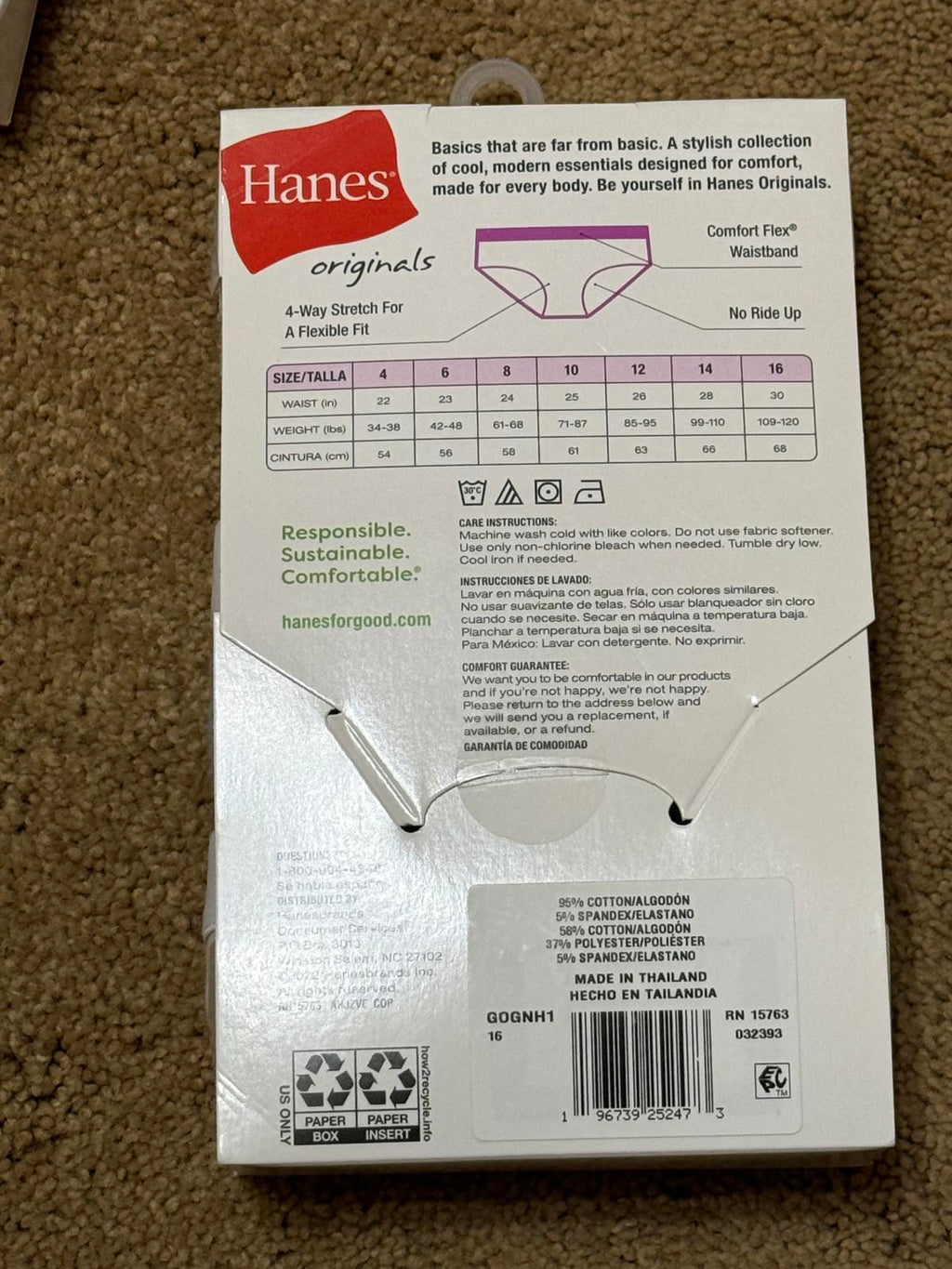 New Hanes 5 Pack of Girls Hipsters Size 16