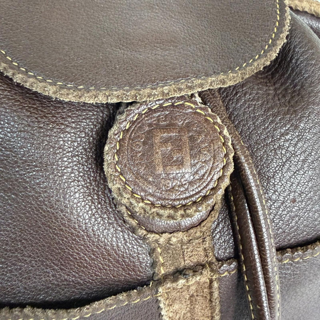 Fendi Rare Dark Brown Leather Mini Backpack