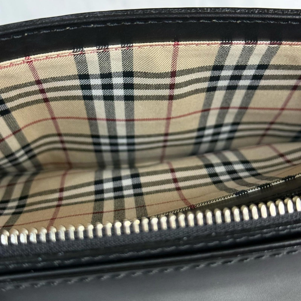Burberry Black Leather Tote and Wallet Set