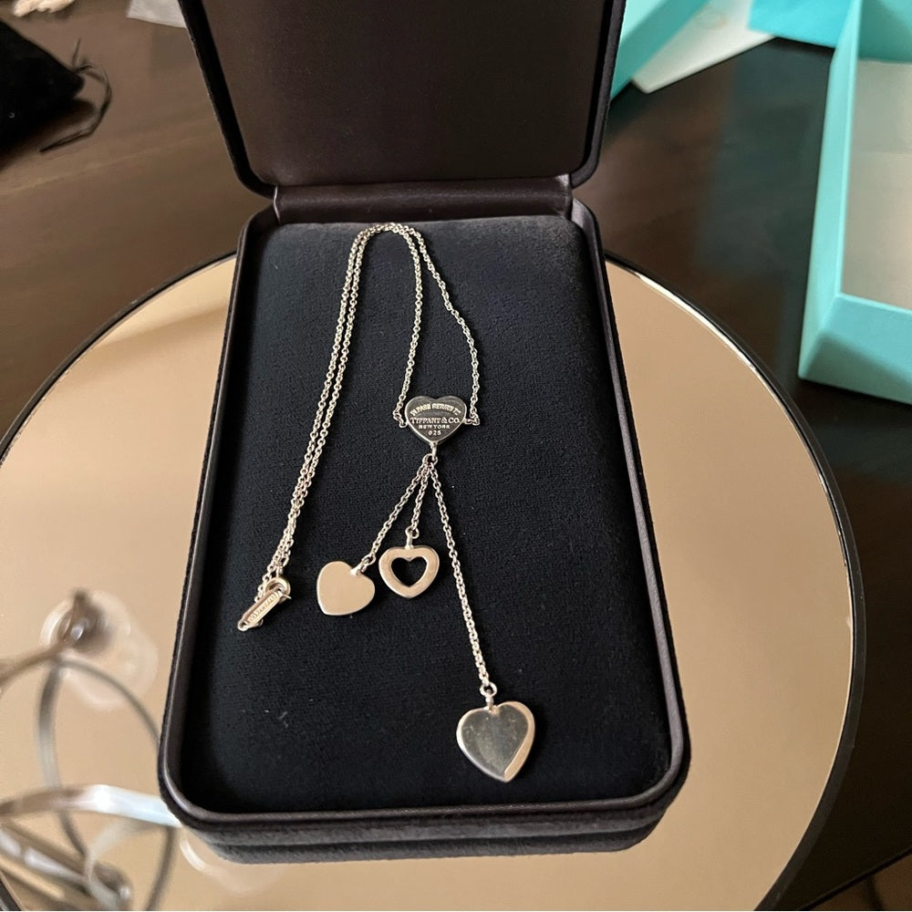 Tiffany’s Multi Heart Drop Necklace