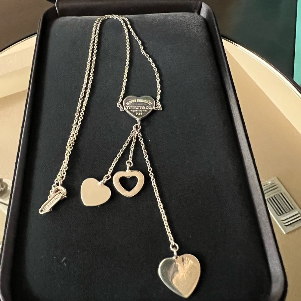 Tiffany’s Multi Heart Drop Necklace