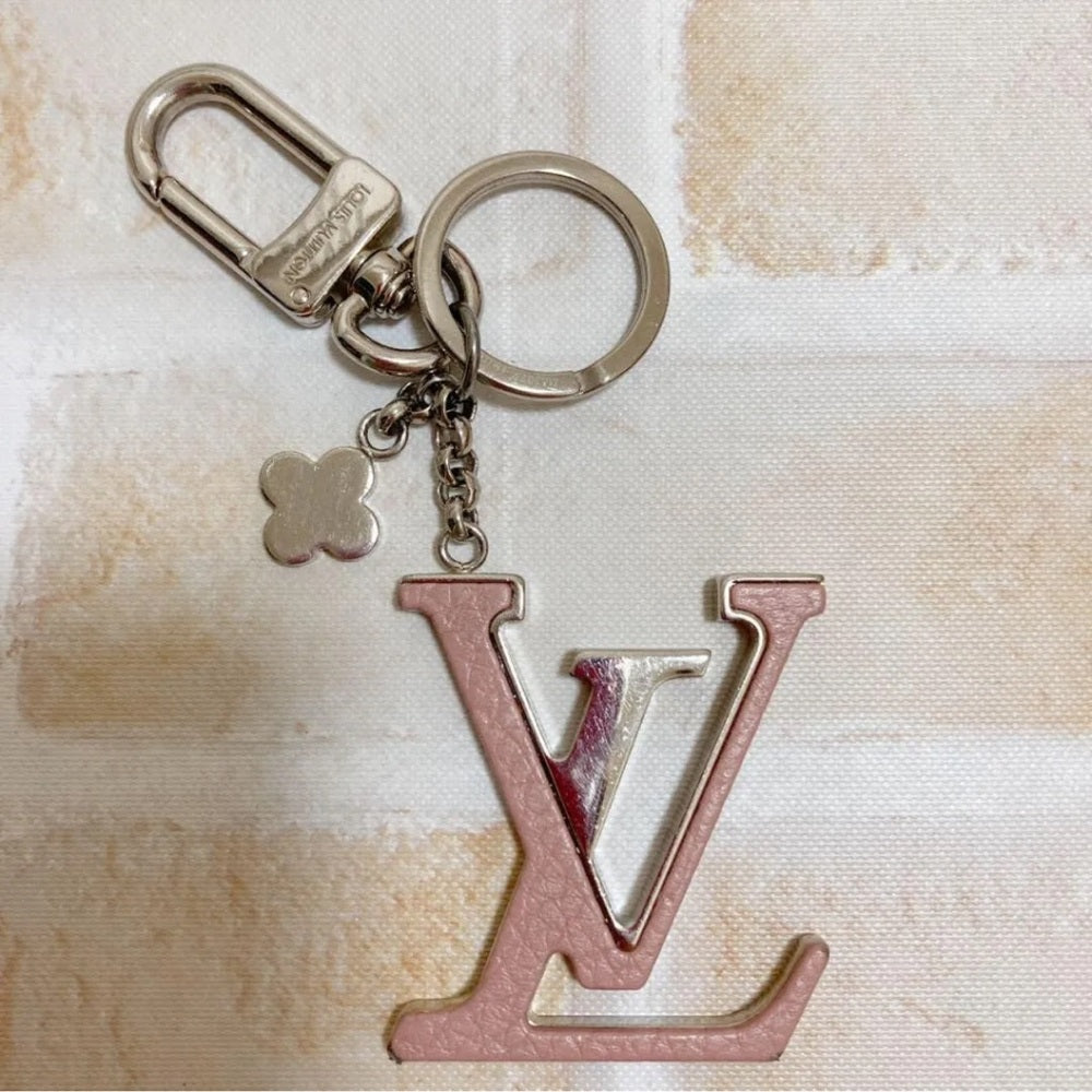 LOUIS VUITTON Pink and Silver LV Capucines Bag Charm