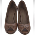 Bottega Veneta Peep Toe Brown Heels