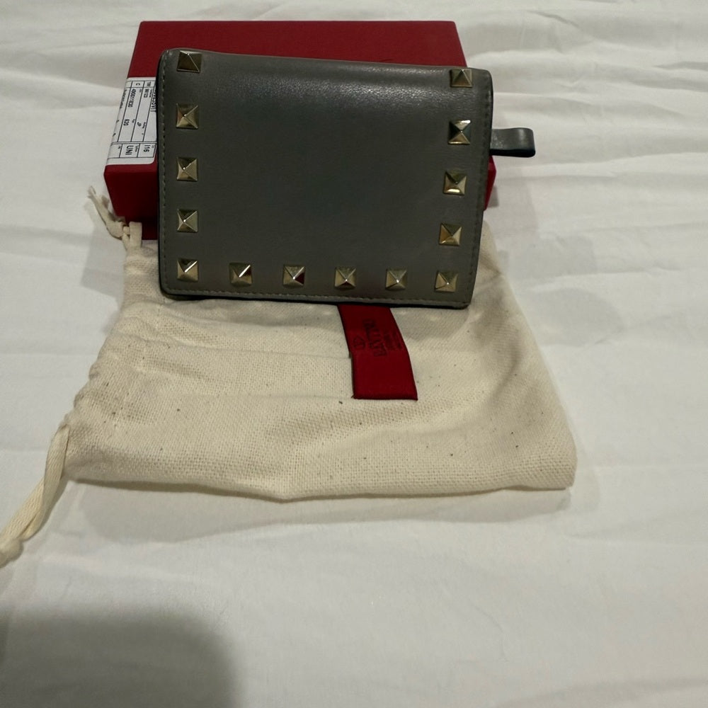 Valentino Garavani Rock Stud Grey Wallet Full Set