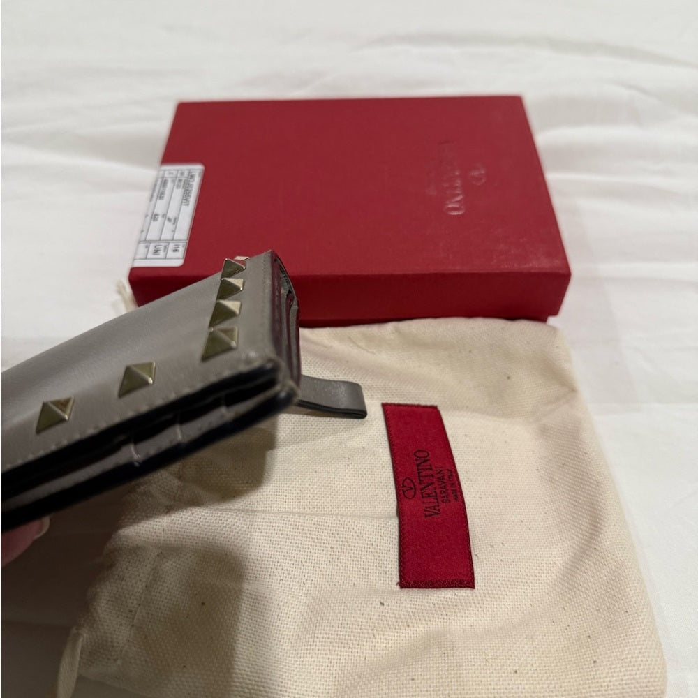 Valentino Garavani Rock Stud Grey Wallet Full Set