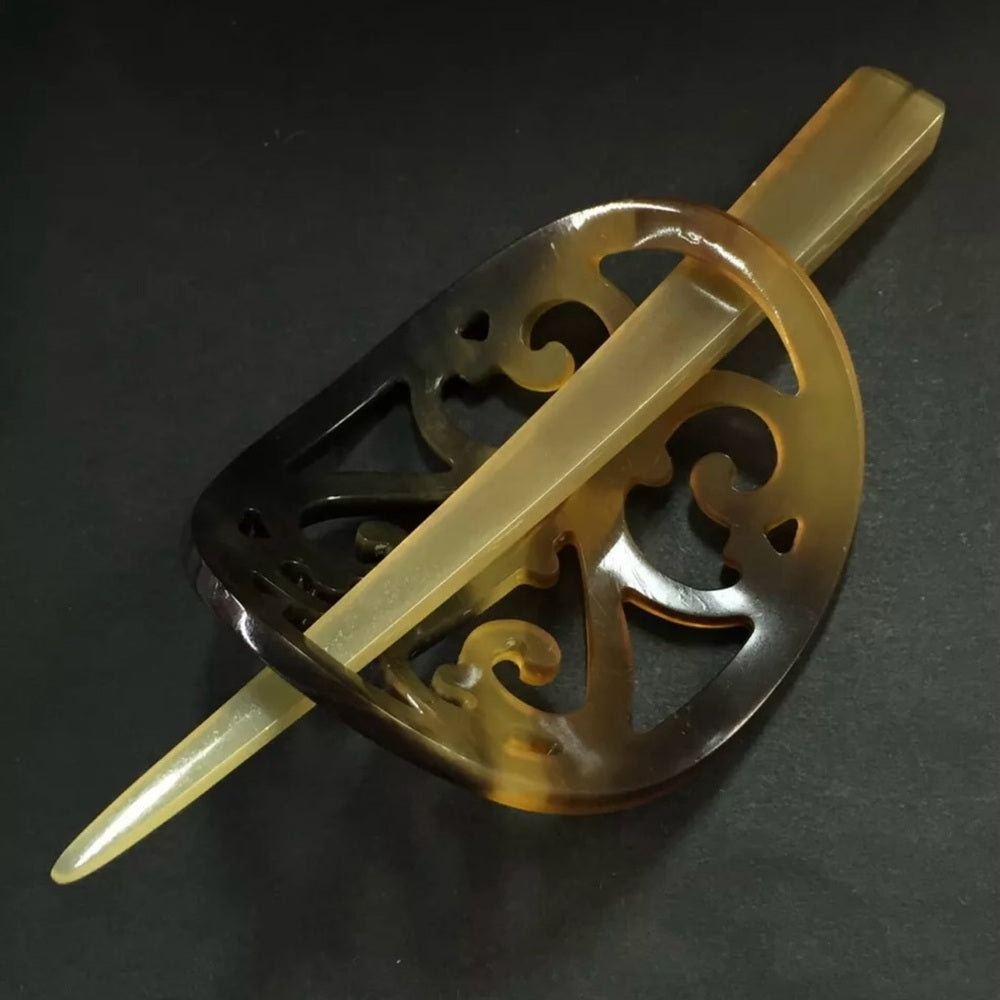 Hermes Buffalo Horn Rocaille Hair Accessory