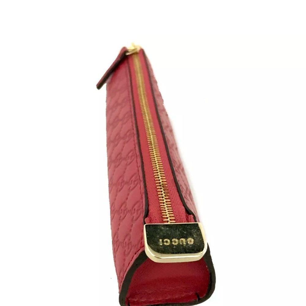 Gucci Micro Guccissima Red Leather Pen/Makeup Brush Case