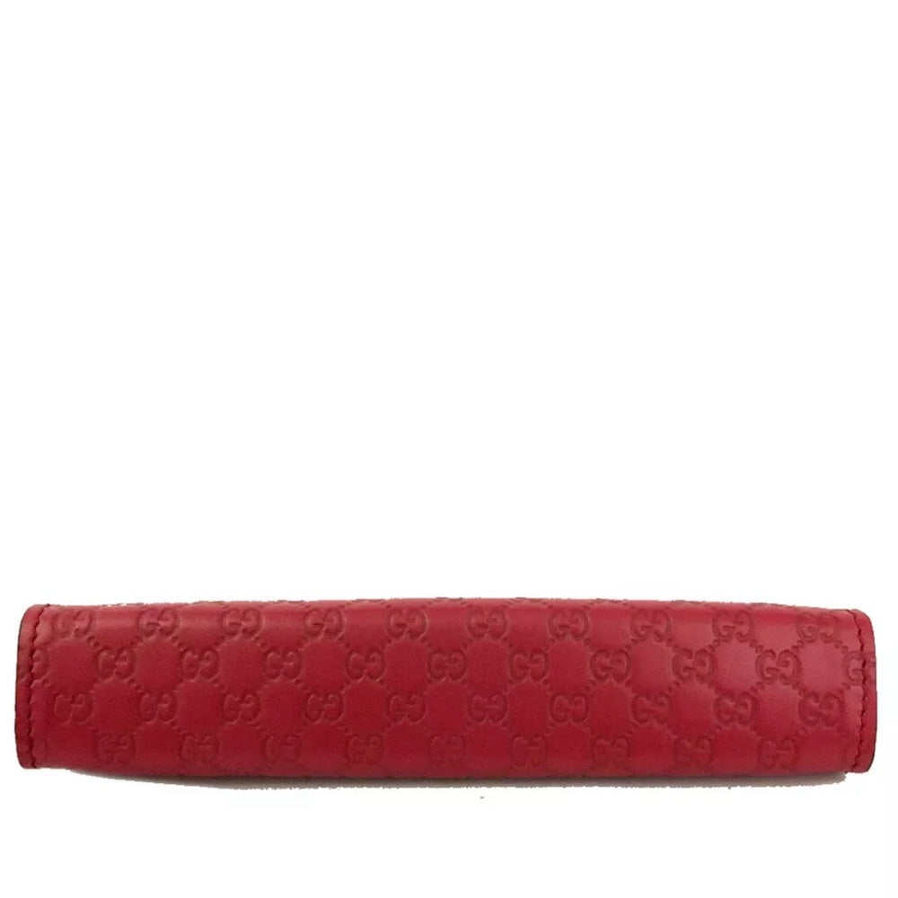 Gucci Micro Guccissima Red Leather Pen/Makeup Brush Case