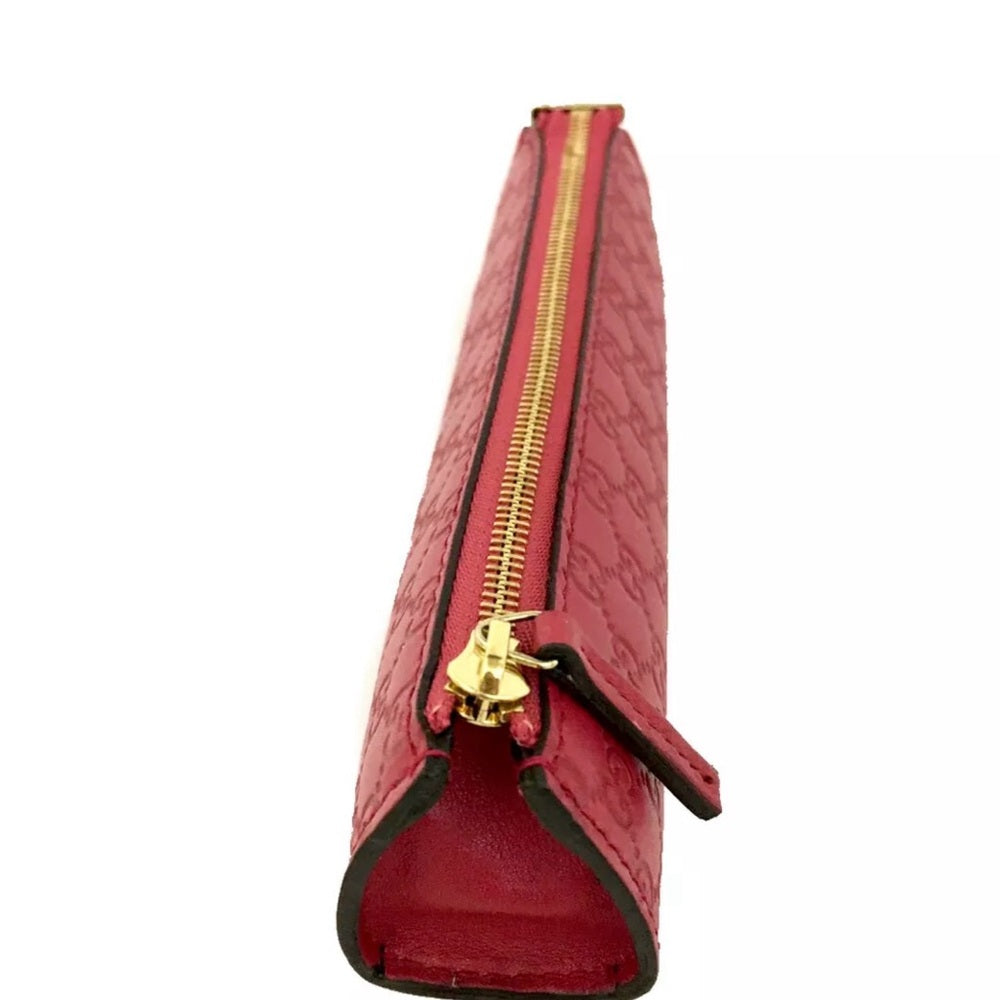 Gucci Micro Guccissima Red Leather Pen/Makeup Brush Case