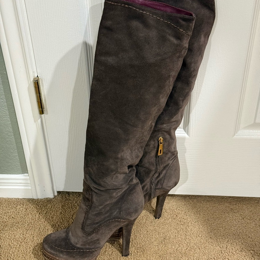 Prada Authentic Suede Boots Size 39