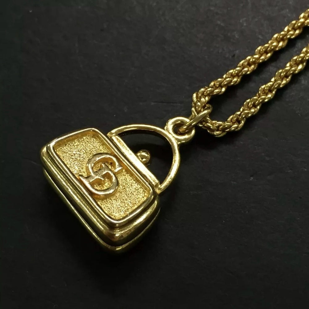Christian Dior Bag Motif Gold Plated Necklace