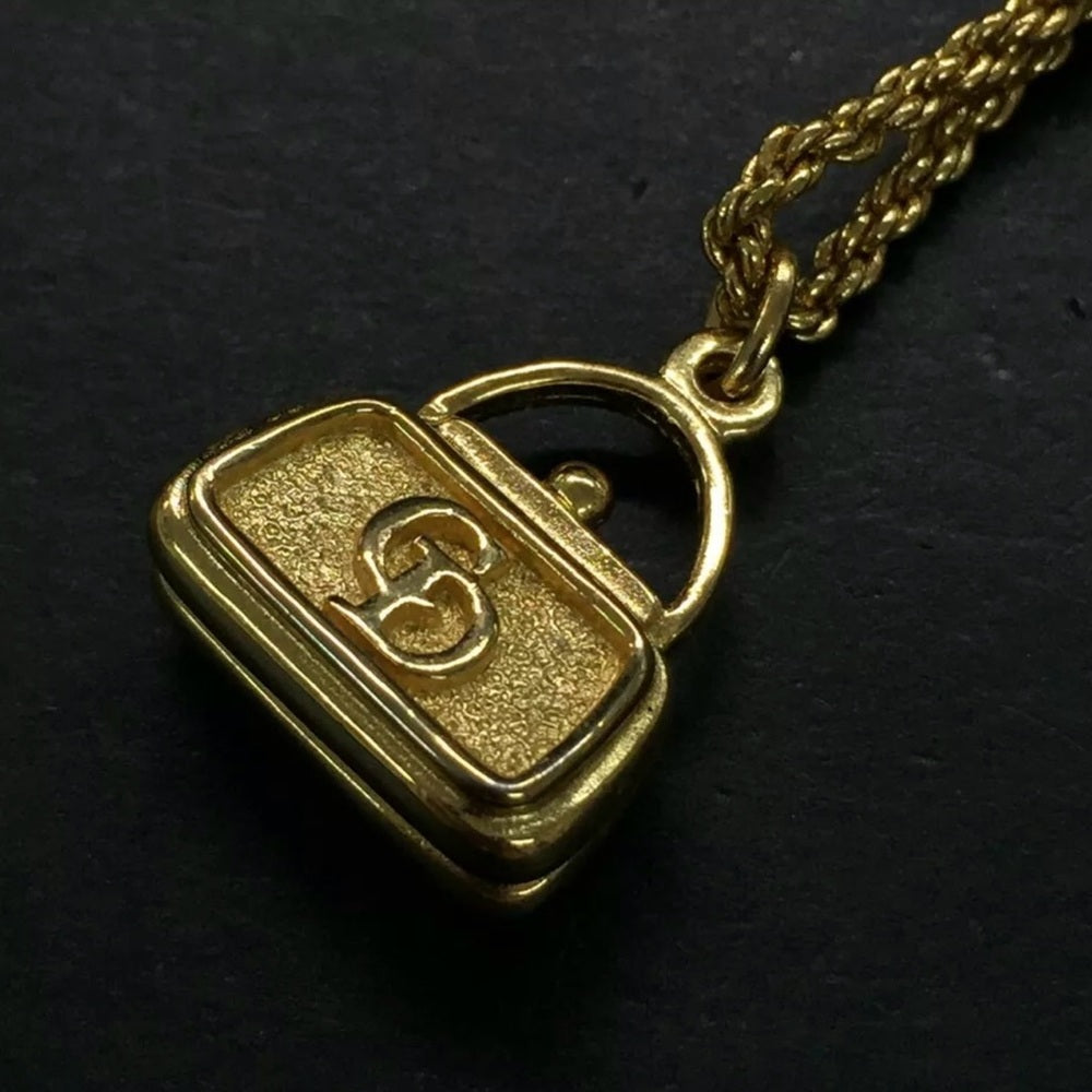 Christian Dior Bag Motif Gold Plated Necklace