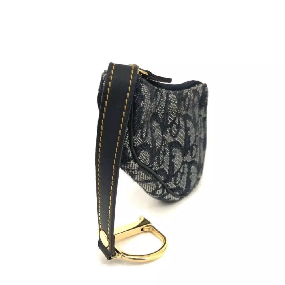 New Christian Dior Saddle Trotter Coin Purse Wallet Blue