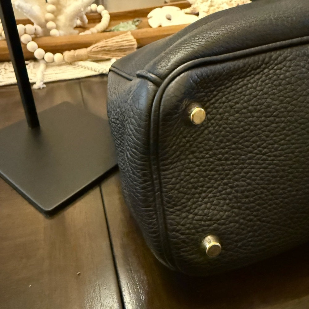 Dior Authentic Black Grained Leather Diorissimo Tote