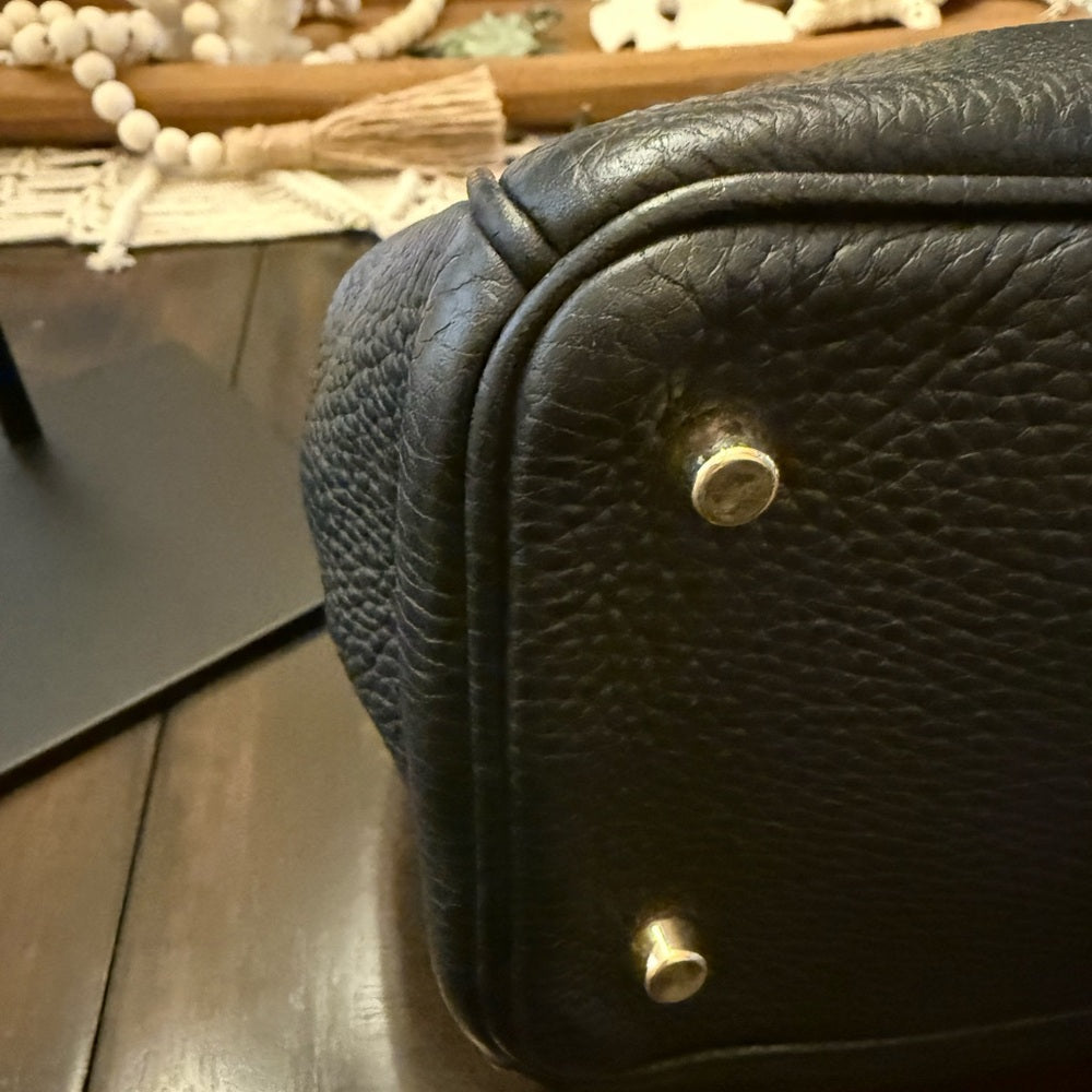 Dior Authentic Black Grained Leather Diorissimo Tote