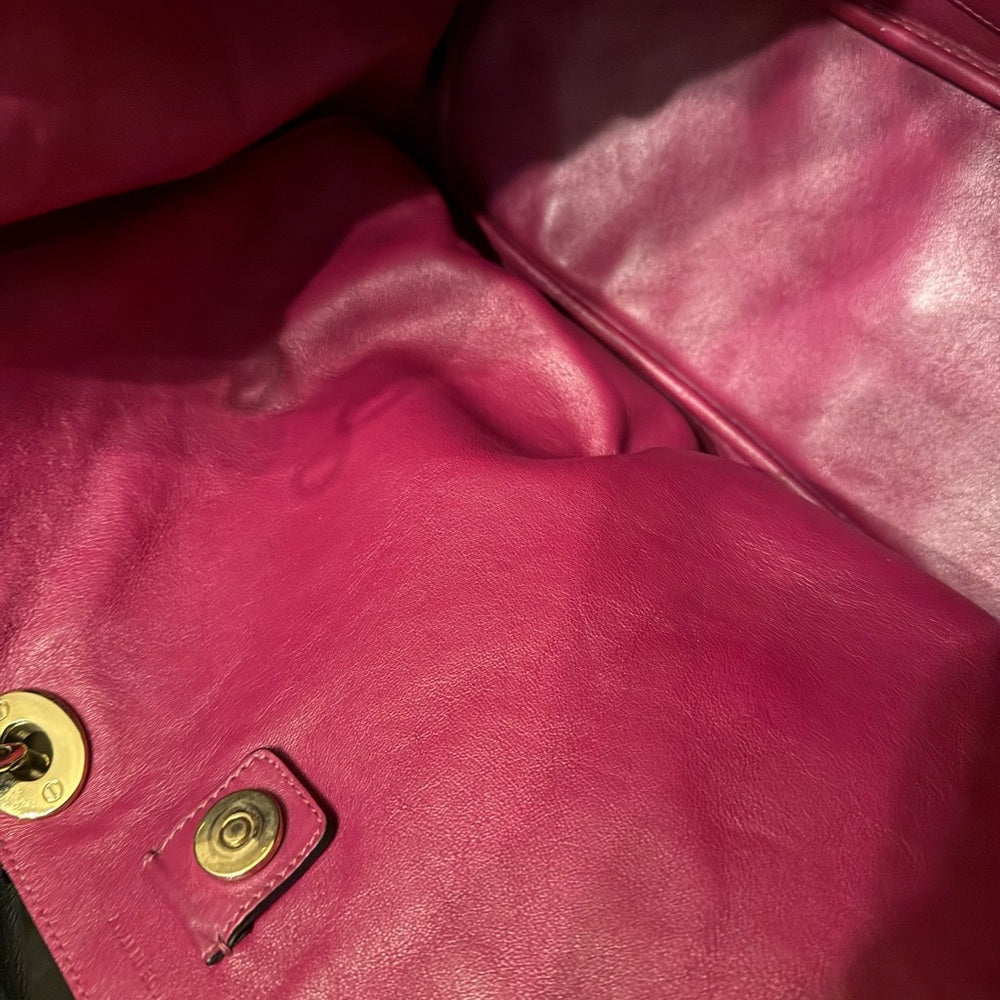 Dior Authentic Black Grained Leather Diorissimo Tote