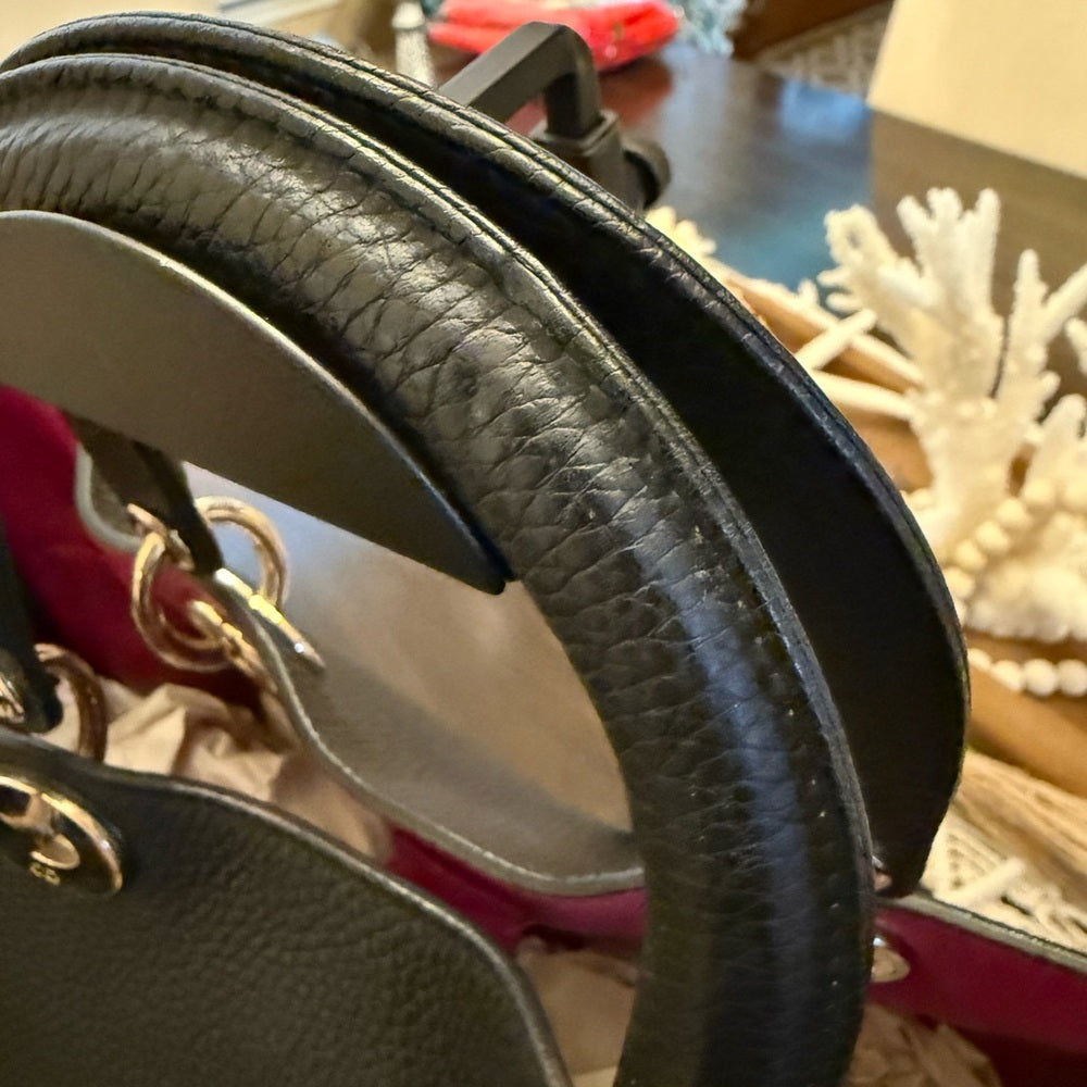 Dior Authentic Black Grained Leather Diorissimo Tote