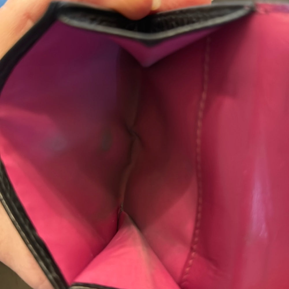 Dior Diorissimo Logo Charm Leather Trifold Wallet Black