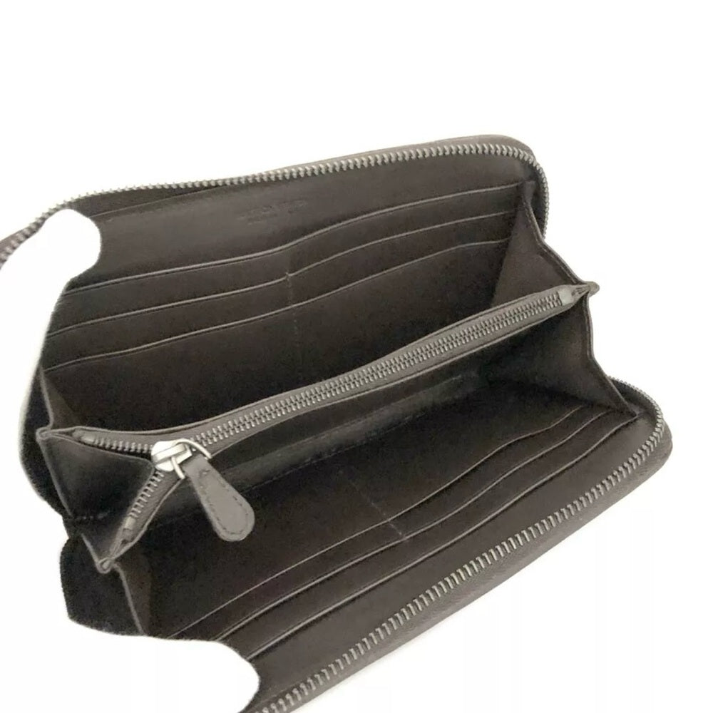 Bottega Veneta Brown Intrecciato Zip Long Wallet