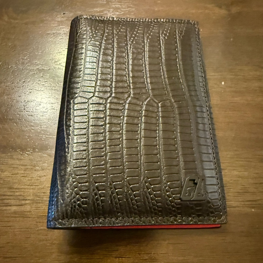 New Louboutin Embossed Bifold Card Wallet