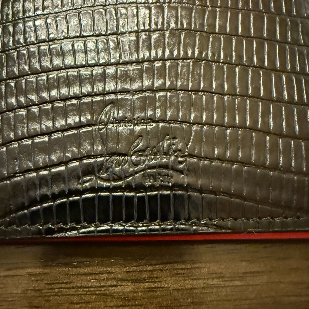 New Louboutin Embossed Bifold Card Wallet