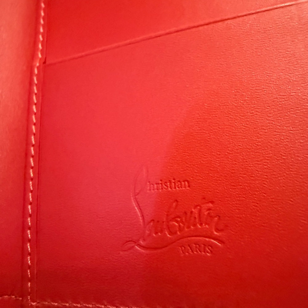 New Louboutin Embossed Bifold Card Wallet